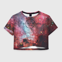 Starfield лого космос – Женская футболка Crop-top 3D с принтом купить