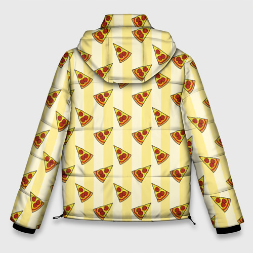 Мужская зимняя куртка 3D с принтом Узор из пиццы, вид сзади #1