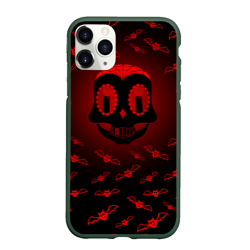 Чехол для iPhone 11 Pro матовый Красная черепушка