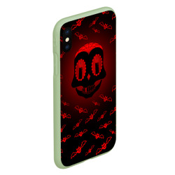 Чехол для iPhone XS Max матовый Красная черепушка - фото 2