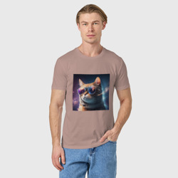 Мужская футболка хлопок Космический кот сosmos collection - фото 2
