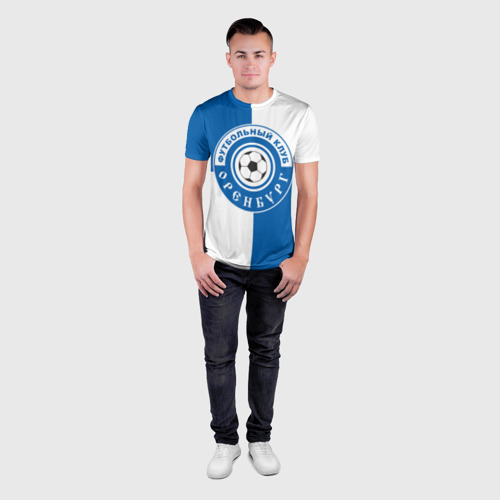 Мужская футболка 3D Slim с принтом ФК Оренбург, вид сбоку #3