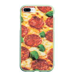 Чехол для iPhone 7Plus/8 Plus матовый Пицца с зеленью