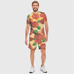 Мужской костюм с шортами 3D Пицца с зеленью - фото 2