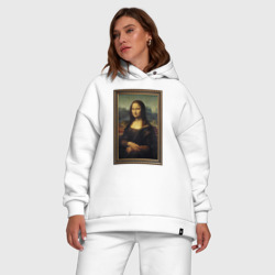 Костюм с принтом Mona Lisa - original для женщины, вид на модели спереди №5. Цвет основы: белый
