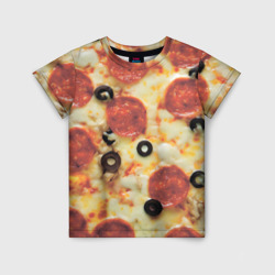 Детская футболка 3D Пицца с оливками