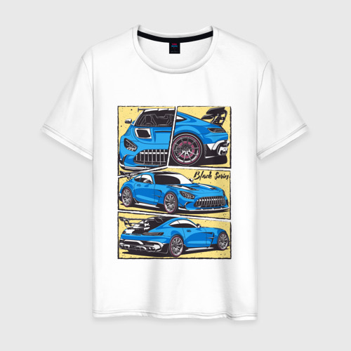 Мужская футболка хлопок Mercedes-Benz AMG GT Black Series, цвет белый