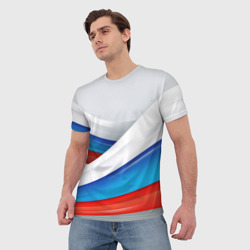 Мужская футболка 3D Российские флаги - фото 2