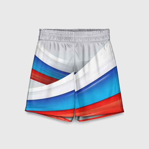 Детские спортивные шорты 3D Российские флаги, цвет 3D печать