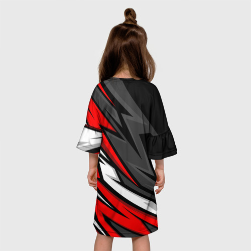 Детское платье 3D с принтом Honda - CR-V - геометрия, вид сзади #2