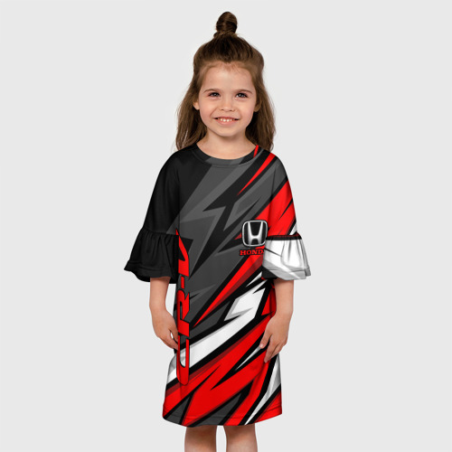 Детское платье 3D с принтом Honda - CR-V - геометрия, вид сбоку #3