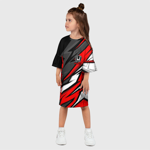 Детское платье 3D с принтом Honda - CR-V - геометрия, фото на моделе #1