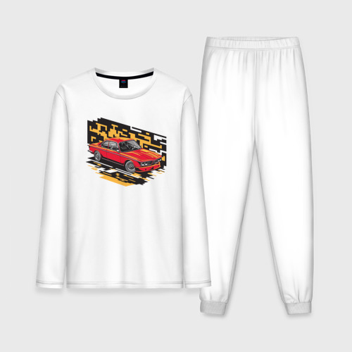 Мужская пижама с лонгсливом хлопок BMW 3.0 CS, цвет белый