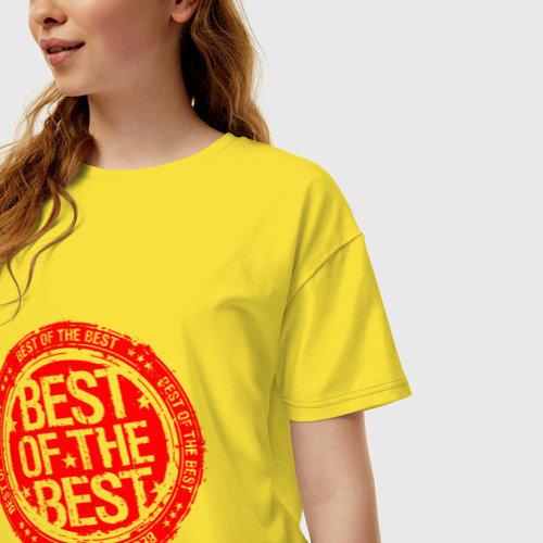 Женская футболка хлопок Oversize Red best of the best, цвет желтый - фото 3