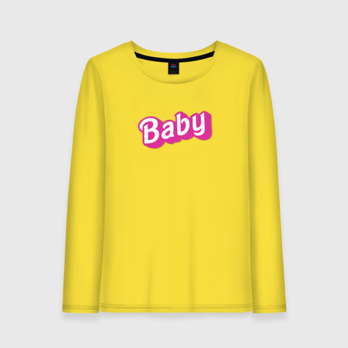 Женский лонгслив хлопок Baby: pink barbie style, цвет желтый