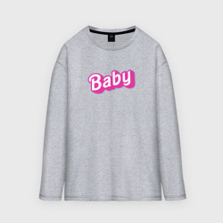 Женский лонгслив oversize хлопок Baby: pink barbie style