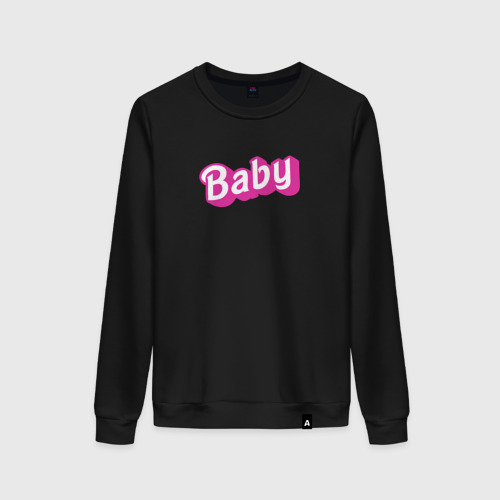 Женский свитшот хлопок Baby: pink barbie style, цвет черный