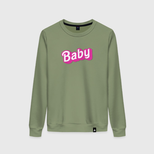 Женский свитшот хлопок Baby: pink barbie style, цвет авокадо