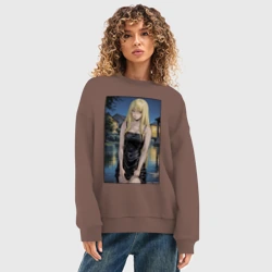 Женский свитшот oversize без начеса хлопок Уруми Канзаки  - фото 2