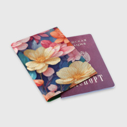 Обложка для паспорта матовая кожа Водянная лилия лотосы  кувшинки - фото 2
