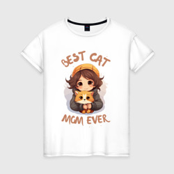Женская футболка хлопок Лучшая мама котика