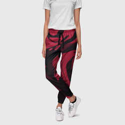Женские брюки 3D Абстрактный бордовый размытый - фото 2