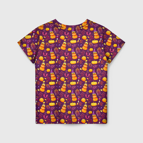 Детская футболка 3D с принтом Хэллоуин - узор, вид сзади #1