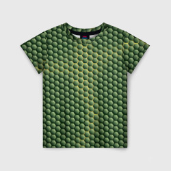 Детская футболка 3D Зеленая чешуя