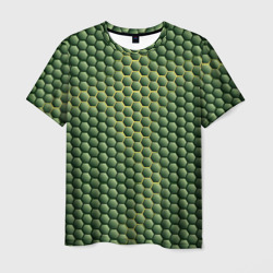 Мужская футболка 3D Зеленая чешуя