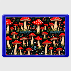 Магнит 45*70 Красные мухоморы в белый горошек - лес грибы