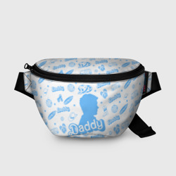 Поясная сумка 3D Папочка - силуэт Кена: паттерн синий