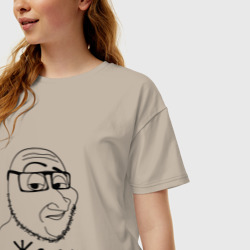 Женская футболка хлопок Oversize  Жаль не все поймут мем - фото 2