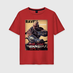 Женская футболка хлопок Oversize Tekken 8 : Raven