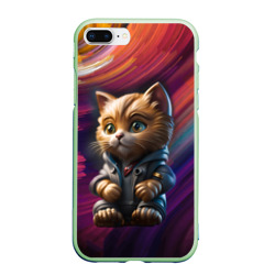 Чехол для iPhone 7Plus/8 Plus матовый Funny kitten - neural network