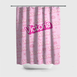 Штора 3D для ванной Виктория - паттерн Барби розовый