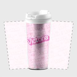 Термокружка-непроливайка Виктория - паттерн Барби розовый - фото 2