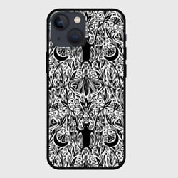 Чехол для iPhone 13 mini Bats and moths - gothic pattern