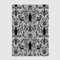 Постер Bats and moths - gothic pattern