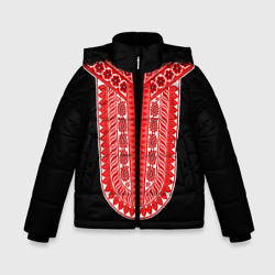 Зимняя куртка для мальчиков 3D Красный орнамент в руском стиле