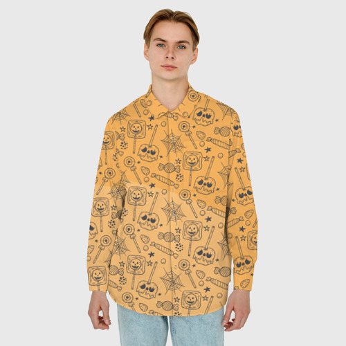 Мужская рубашка oversize 3D с принтом Хэлчупики, фото на моделе #1