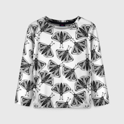 Детский лонгслив 3D Butterflies - gothic pattern