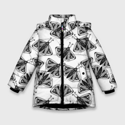 Зимняя куртка для девочек 3D Butterflies - gothic pattern