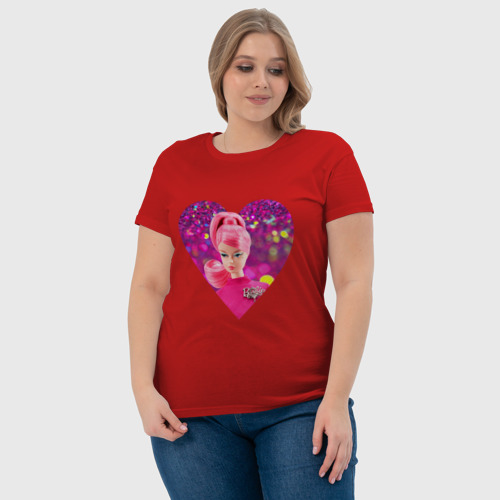 Женская футболка хлопок с принтом Барби сердечко, фото #4