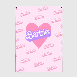 Постер Барби и розовое сердце: паттерн 