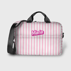 Сумка для ноутбука 3D Имя Мария в стиле Барби: розовая полоска