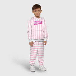 Детский костюм с толстовкой 3D Имя Мария в стиле Барби: розовая полоска - фото 2