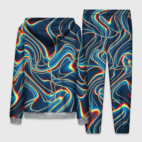 Мужской костюм с толстовкой 3D Abstract waves, цвет меланж - фото 2