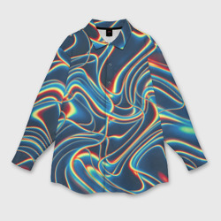 Женская рубашка oversize 3D Abstract waves