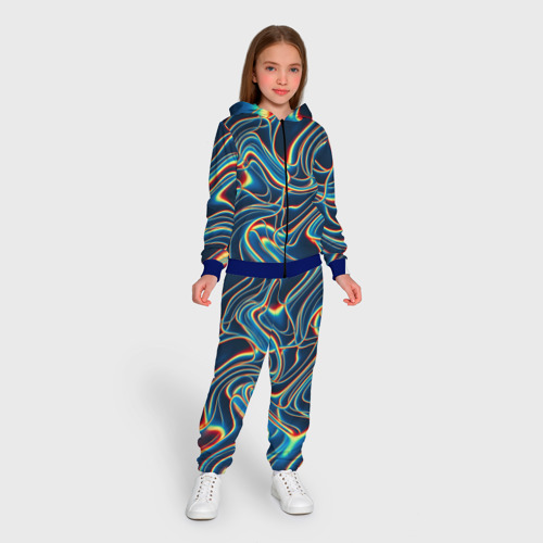 Детский костюм 3D Abstract waves, цвет синий - фото 5
