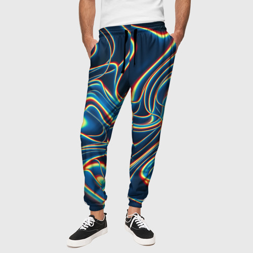 Мужские брюки 3D Abstract waves, цвет 3D печать - фото 4